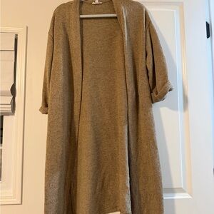 Women's Tan Open-Front Cardigan